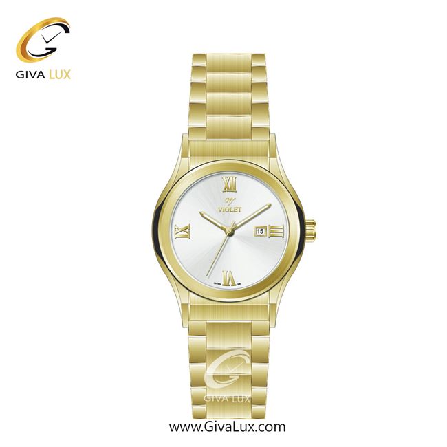 ساعت مچی اورجینال زنانه ویولت VIOLET طلایی | طلایی| نقره ای| کد رفرنس 0565/2